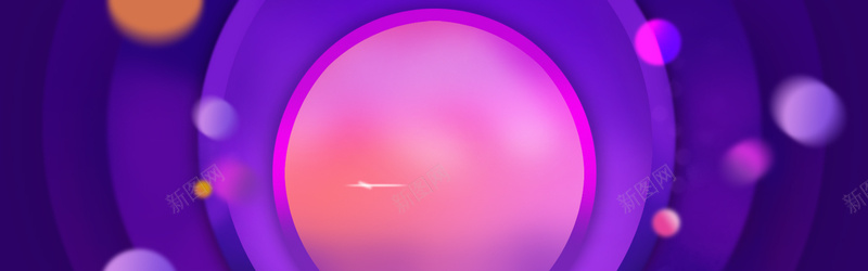 618年中大促几何圆圈彩球渐变紫色背景背景