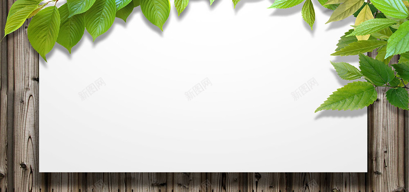 叶子与木板素材背景背景