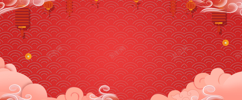 春节大吉简约红色背景背景