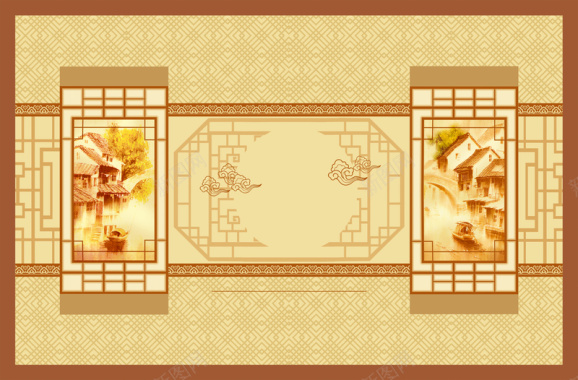 中式古典传统礼盒元宵海报背景素材背景