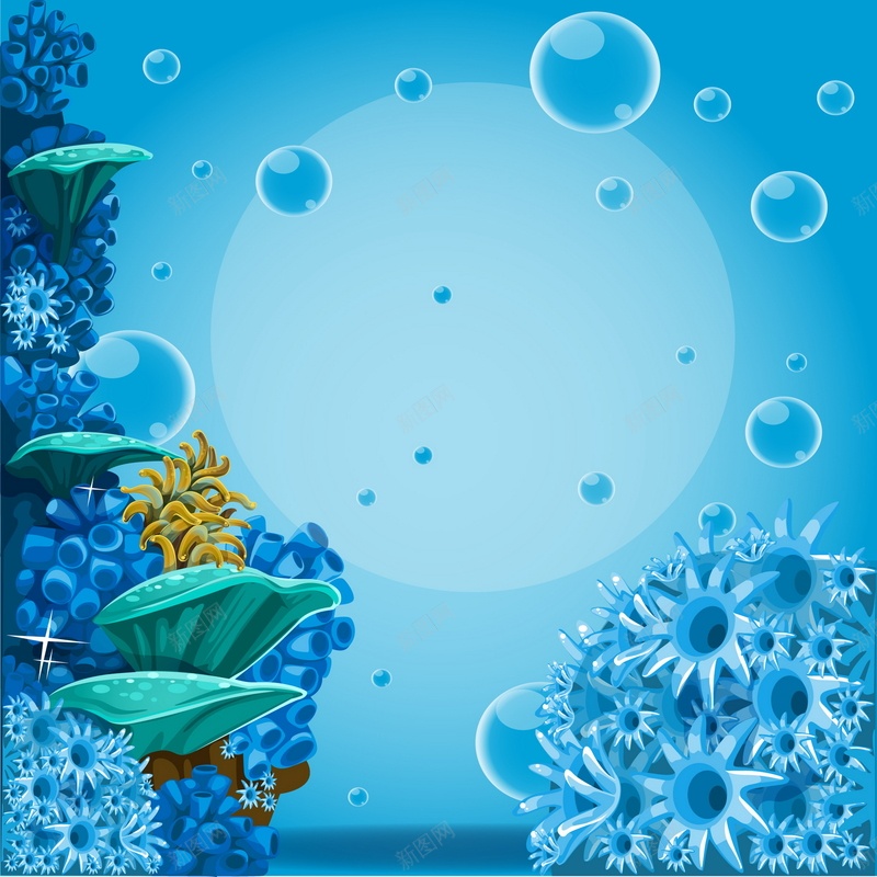 海底世界jpg设计背景_88icon https://88icon.com 海底世界 生物 海洋 水泡 海藻 蓝色