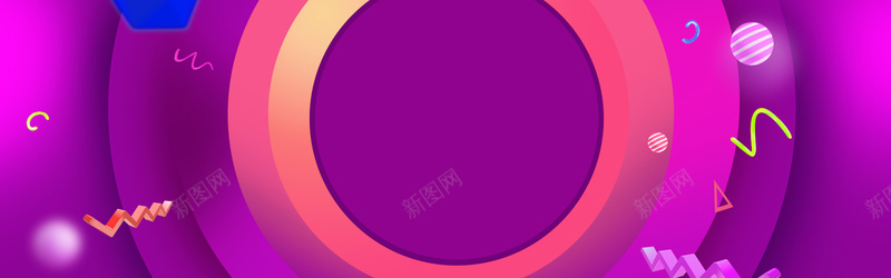 紫色扁平几何渐变数码促销背景背景