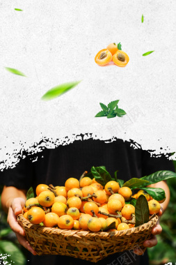 水果枇杷促销海报背景