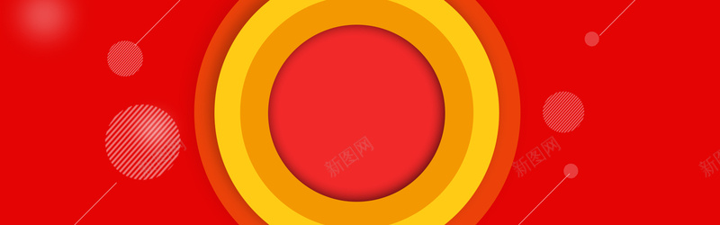 红底黄环淘宝海报背景背景