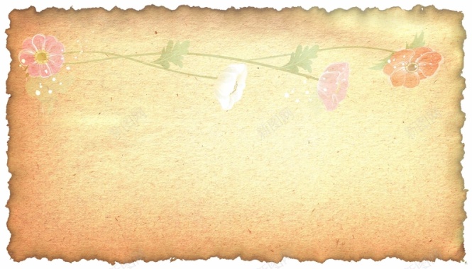 复古纸张水彩花朵海报背景模板背景