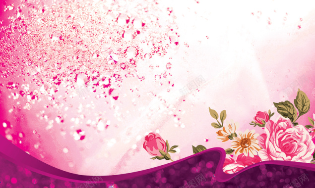 三八妇女节花朵粉色海报背景背景