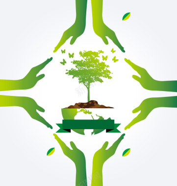绿色生态保护公益海报背景素材背景