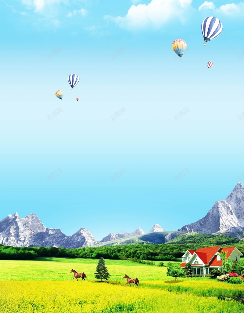 简约内蒙古旅游海报jpg设计背景_88icon https://88icon.com 特色美食 热气球 创意 旅游 美食 远山 风景 简约 内蒙古 房子