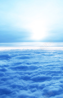 蓝色云朵H5背景背景