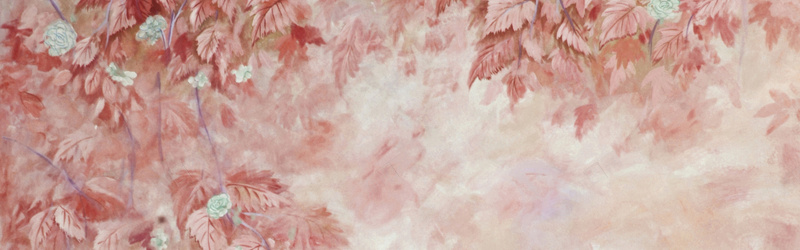油画花朵树叶背景背景