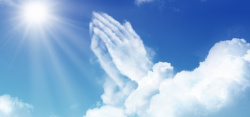 少女的祈祷天空下的祈祷高清图片