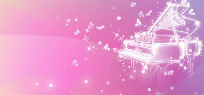 粉色唯美水晶钢琴背景背景