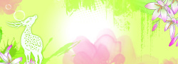 梦幻紫色麋鹿头鲜花梦幻绿色海报banner背景高清图片