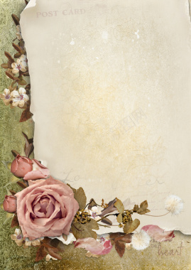 复古花朵信纸背景素材背景
