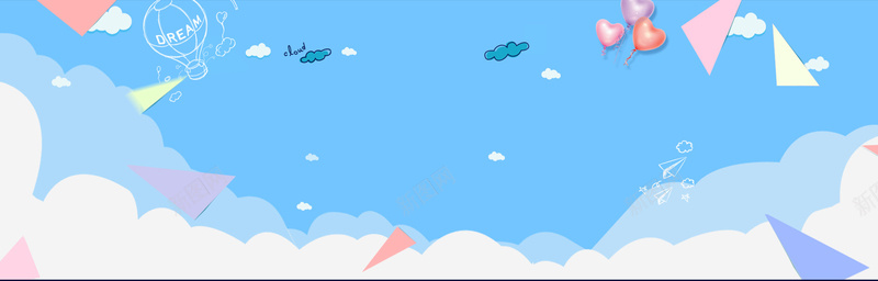 蓝天banner背景背景