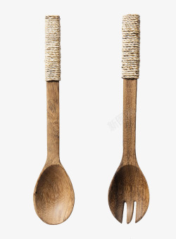 木质勺子叉子素材