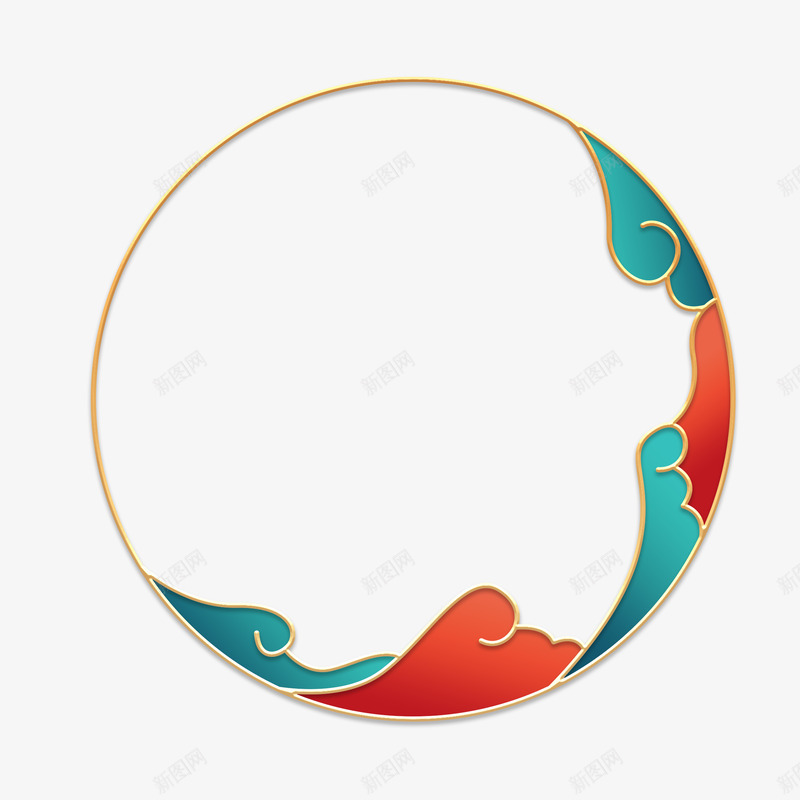 创意新年国潮风边框国潮png免抠素材_88icon https://88icon.com 国潮 创意 新年 边框