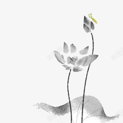 花卉 1093古风水墨png免抠素材_88icon https://88icon.com 花卉 古风 水墨