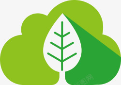 绿色云朵树叶环保环境logo图标平面第十天素材