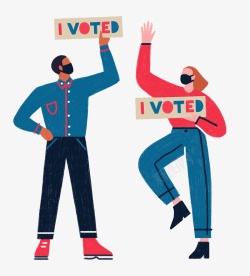 ballot ILLUSTRATION  politics usa vote人物插画素材