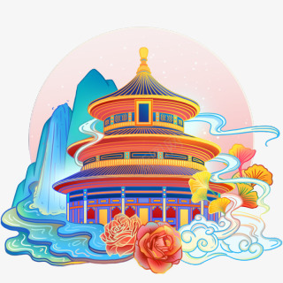 春节国庆中国风建筑天坛小食光png免抠素材_88icon https://88icon.com 春节 国庆 中国 国风 建筑 天坛 小食