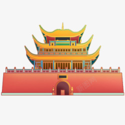 中秋国庆中国风传统建筑中式素材