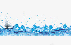 水水面水底冰块水滴液体泡沫素材