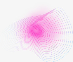 渐变粉色曲线线条科技素材