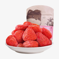2件起购三只松鼠草莓干106g办公室休闲零食蜜饯果脯水果干草莓素材