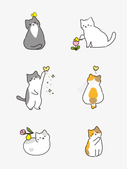 可爱呆萌卡通手绘猫咪表情包通用套图20210518素材
