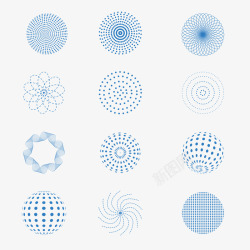 蓝色科技线条圆形图案素材