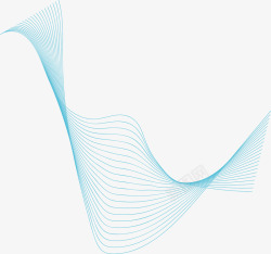 蓝色线条曲面免扣线条素材