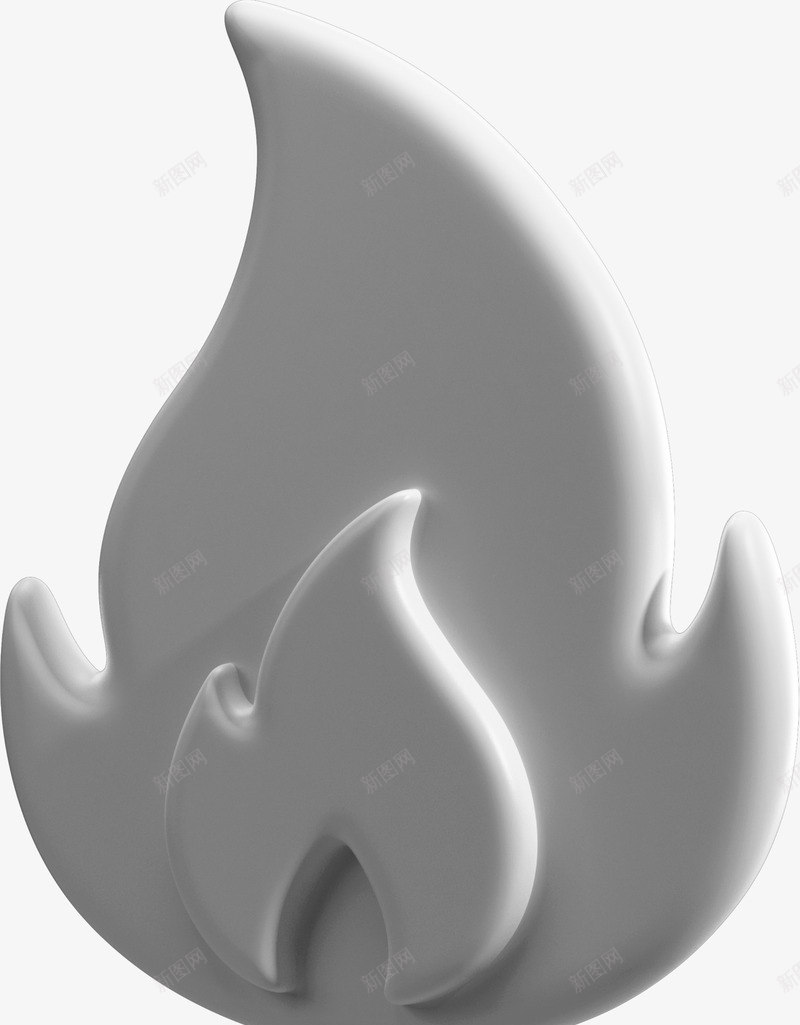 3DC4D立体白色火焰图标png免抠素材_88icon https://88icon.com 3D火焰 C4D 火图标 3D 图标 火焰 火苗 着火 立体 白色 火