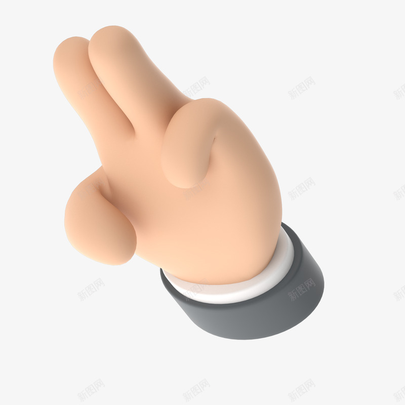 PointingTwoFingersLAngleB40001卡通人物  3D  C4Dpng免抠素材_88icon https://88icon.com 卡通 卡通人 人物