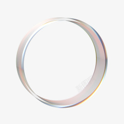 C4D立体透明水晶玻璃圆形几何素材