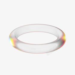 C4D立体透明水晶玻璃手环几何素材