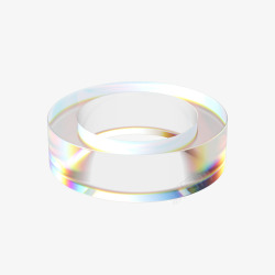 C4D立体透明水晶圆柱体玻璃图形素材
