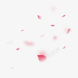 粉色漂浮的桃花瓣免扣素材