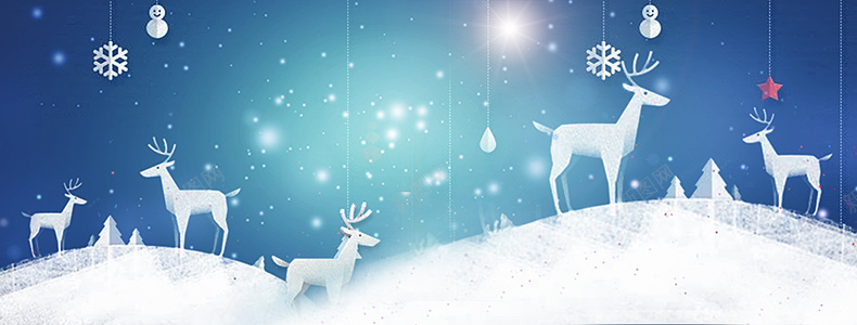 卡通圣诞节小鹿详情页海报背景背景