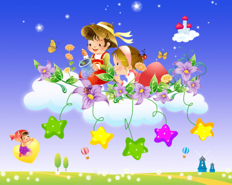 儿童节卡通海报背景素材背景