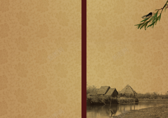 复古中国风企业画册封面背景素材背景