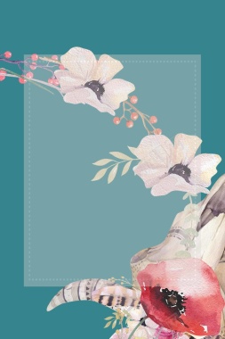 靛蓝素雅时尚商业广告美容美发花朵广告背景背景