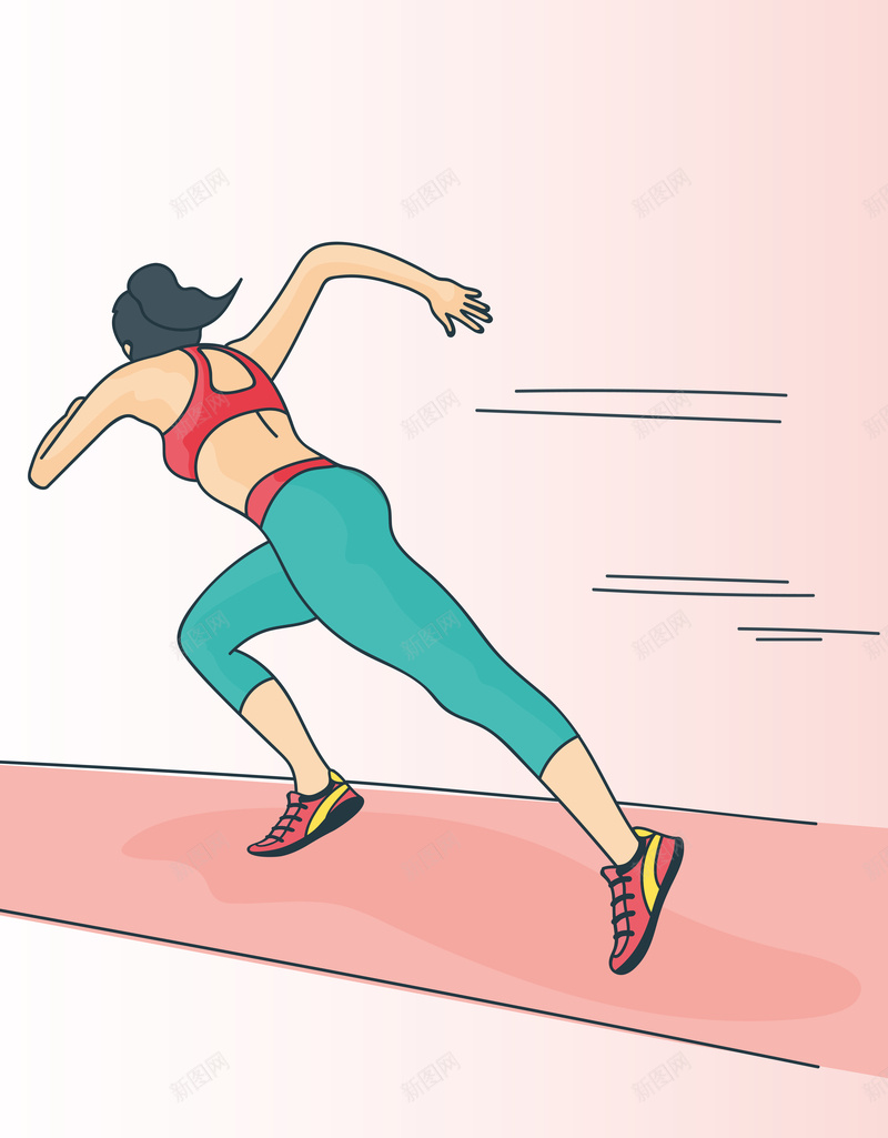 卡通手绘健身跑步减肥锻炼人物背景素材eps设计背景_88icon https://88icon.com 健身 减肥 卡通 手绘 跑步 锻炼 人物 背景 素材