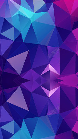 立体大片蓝色紫色科技感立体H5背景高清图片