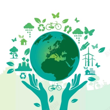 公益环保绿色拯救地球双手节能世界海报背景背景
