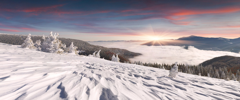唯美阳光下雪景风景海报背景图背景