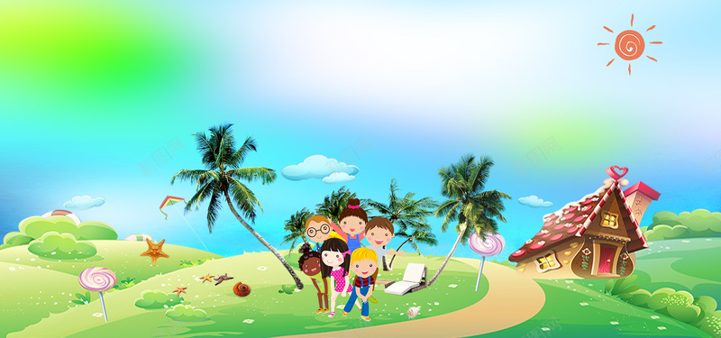 儿童夏季旅游主题背景背景