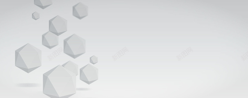 白色几何科技六边形立体背景背景