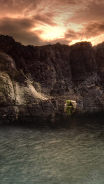 岩石海洋太阳H5背景图背景