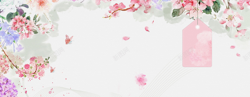 小清新春季花朵淘宝海报背景背景